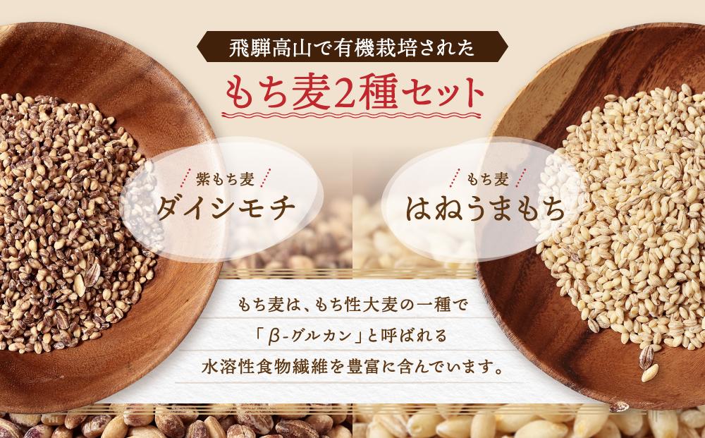 飛騨高山で有機栽培した「もち麦」2種食べ比べ（500g×2種＝合計1kg）| もち麦 雑穀 米 有機栽培 オーガニック 健康 おいしい 飛騨高山 有限会社山藏農園 JC017