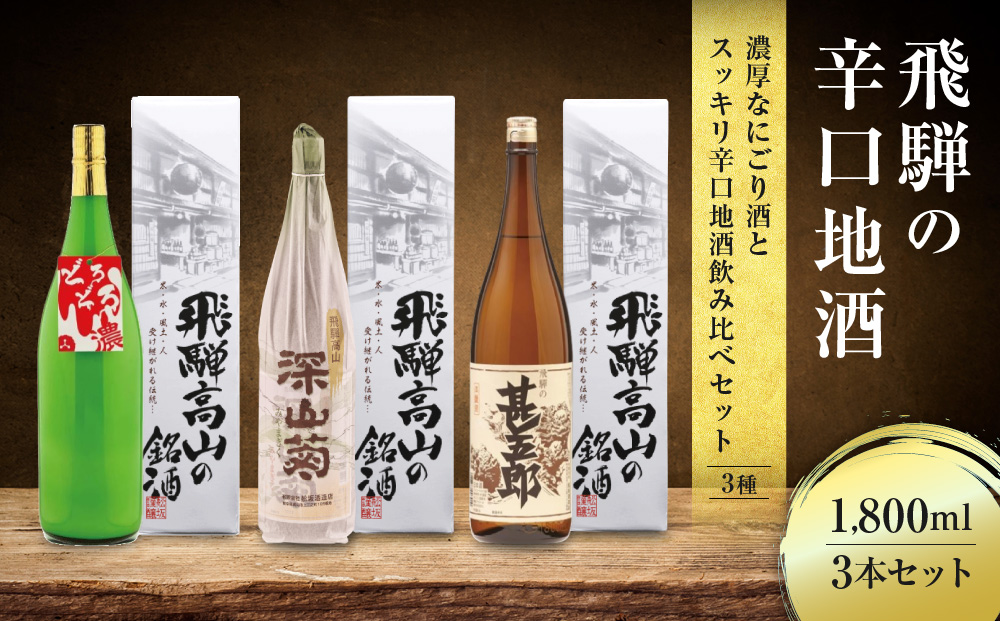 濃厚なにごり酒とスッキリ辛口地酒飲み比べセット 1800ml×3本 | 日本酒 酒 お酒 上撰 濁原酒 地酒 辛口 日付指定可 舩坂酒造 飛騨高山  FB031VC13