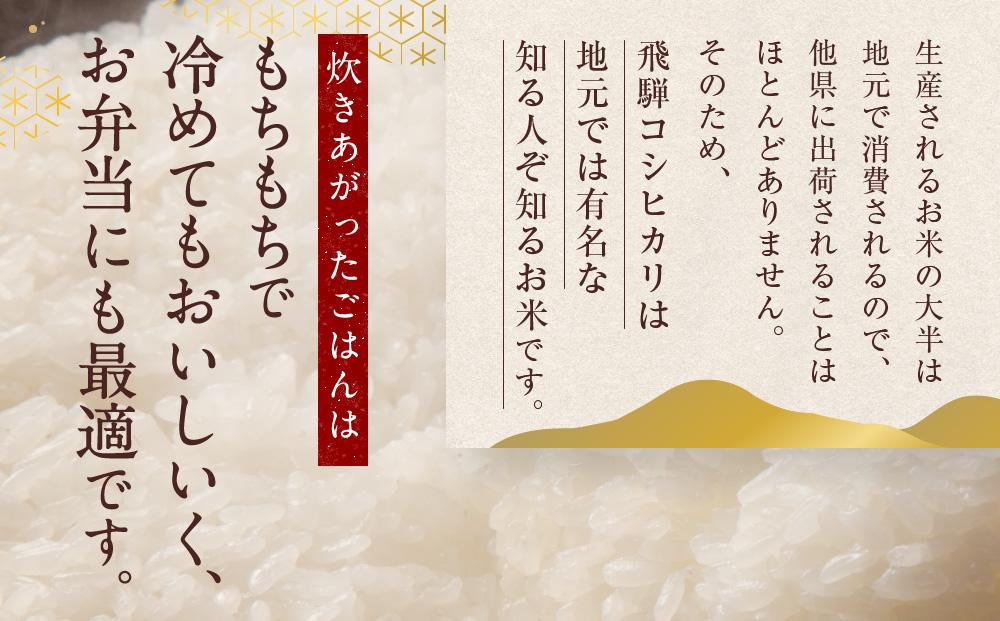 【定期便6ヶ月】  飛騨産 コシヒカリ 5kg 令和6年度産 白米  高山米穀協業組合 FA103(FA005)