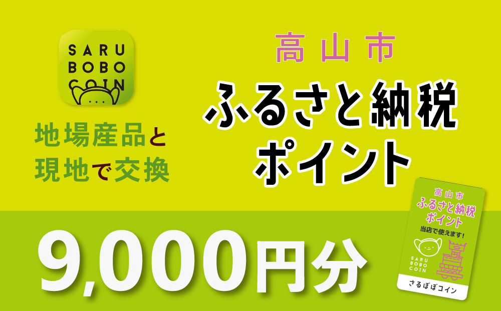 高山市ふるさと納税ポイント 9,000pt【飛騨信用組合 SB004】