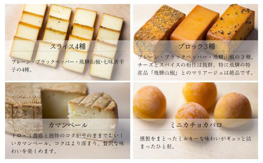 スモークチーズ セット スライス4種 ブロック3種 カマンベール ミニカチョカバロ ( スモークチーズスライス ・ スモークチーズブロック ・ カマンベールチーズ ・ ミニカチョカバロチーズ ) 飛騨高山 TABIBITO KX005