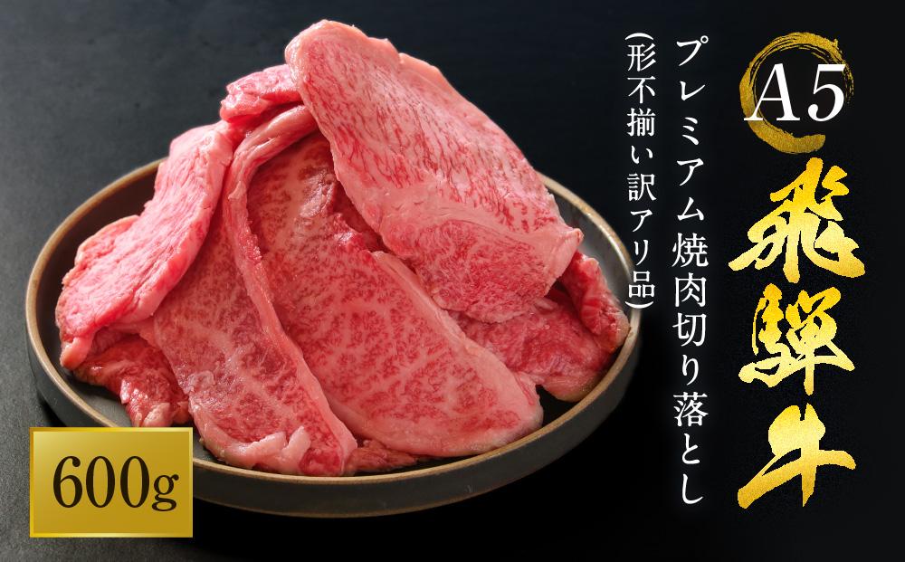 A5等級 飛騨牛 プレミアム 焼肉 切り落とし 600g | 牛肉 黒毛和牛 BBQ 肉料理 ブランド牛 訳あり 不揃い 株式会社岩ト屋 HF042