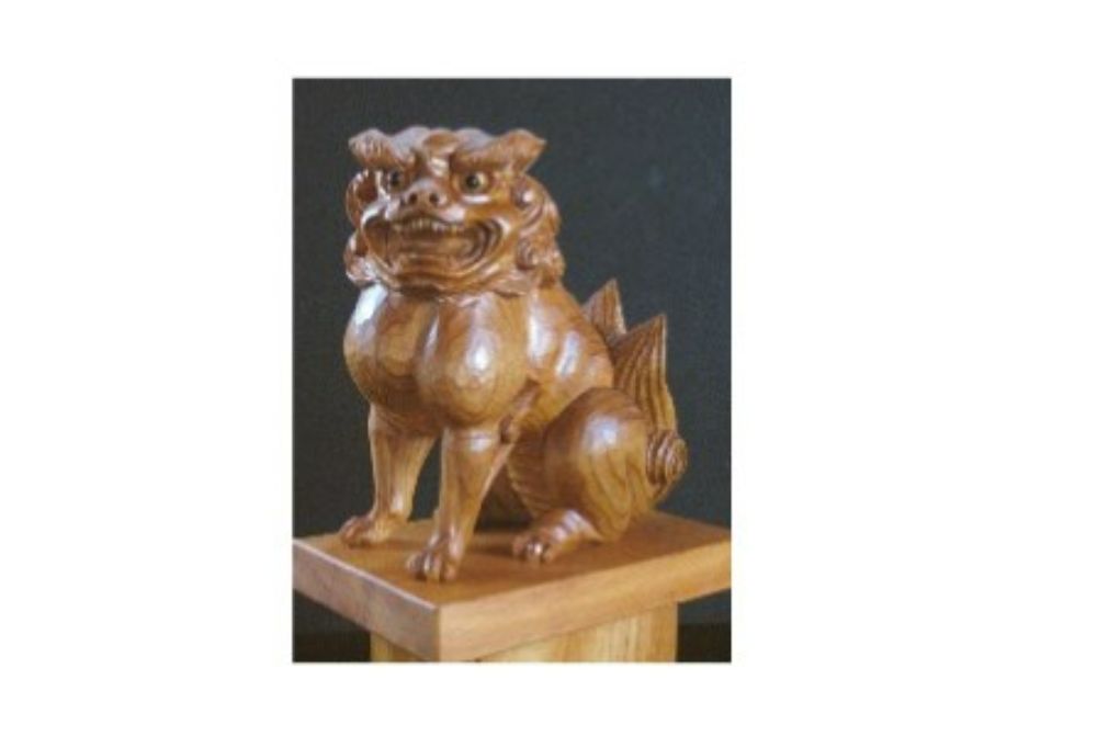 【数量限定】飛騨一位一刀彫 狛犬 阿形 伝統工芸品 飛騨高山 吉野彫刻所 g119