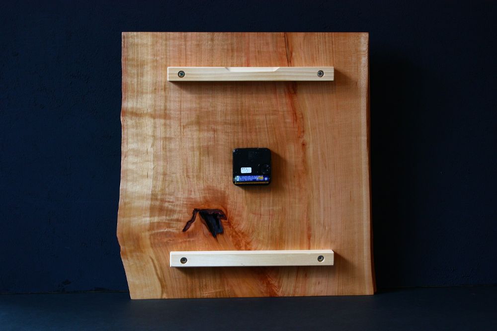 nokutare】 壁掛け時計 耳付き 大 時計 フック付き 電池付き 木製 木目