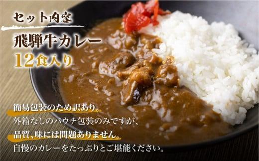 【期間限定】飛騨牛カレー 36袋(12袋x3回)  定期便 3回【1月・4月・7月】 | 訳あり 飛騨牛 肉 牛 カレー ビーフカレー 簡易包装 レトルトカレー ご当地カレー 人気 おすすめ ふるさと清見21 DC103