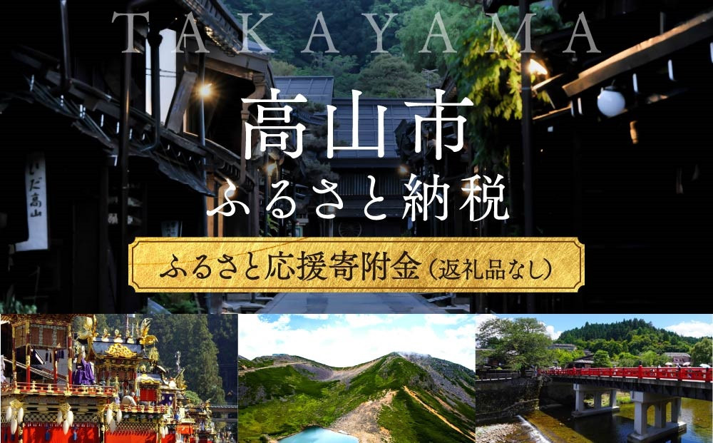 【返礼品なし】岐阜県 高山市 ふるさと応援寄附金 5,000円 ふるさと納税 | 純粋寄附 応援 支援 飛騨高山 TK001