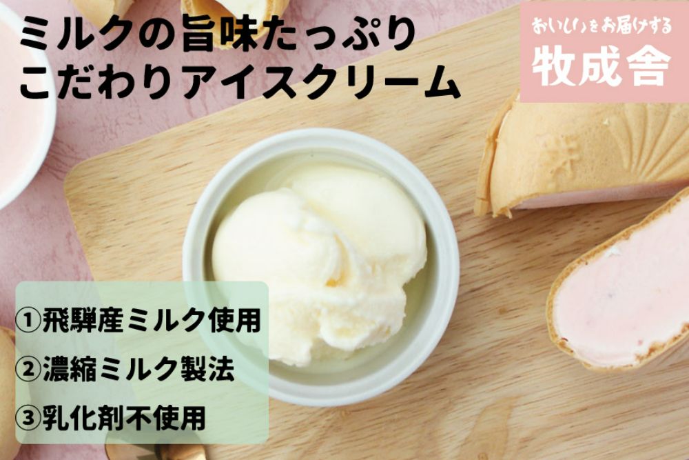 ＜牧成舎＞飛騨の牛乳屋が作る ミルクの旨味たっぷりアイスクリーム贅沢セット アイス 乳製品 アイスクリーム b607
