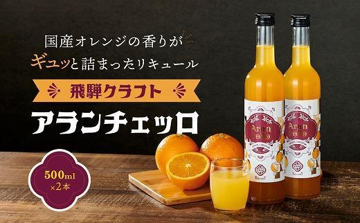 飛騨クラフト アランチェッロ 500ml 2本セット | リキュール 酒 お酒 国産 オレンジ 飛騨高山 森瓦店 MM011VC13