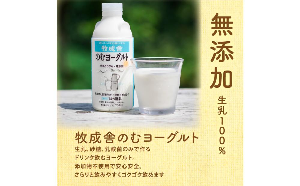 ＜牧成舎＞飛騨の牛乳屋さんが作った こだわりの 生乳100％のむヨーグルト（750ml×3本）| 無添加 生乳・砂糖・乳酸菌のみ ヨーグルト おいしい 健康 飛騨高山 (有)牧成舎 DF040