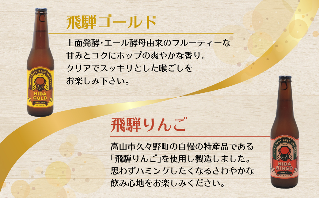 地ビール飛騨 ホワイト・ブラック・ゴールド・りんご8本セット 4種8本 地ビール クラフトビール 麦酒 エール ライトエール ダークラガー ラガー フルーツ発泡酒 発泡酒 下呂麦酒 ホワイトビール ブラックビール HM024