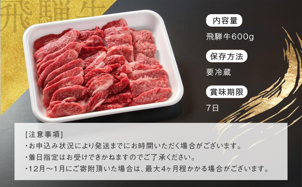 訳あり A5等級 飛騨牛 焼肉 切り落とし600g | 牛肉 黒毛和牛 BBQ 肉料理 ブランド牛 不揃い 株式会社岩ト屋 HF040