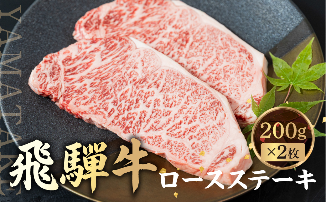飛騨牛 ロース ステーキ 200g×2枚 2人前 ロースステーキ 霜降り 牛肉 黒毛和牛 和牛 国産牛 サーロインステーキ 高級肉 飛騨高山 山武商店