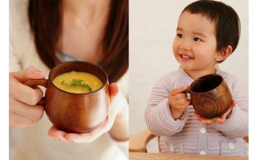 【通常配送】まあるい木の マグカップ 木製  飛騨高山  国産  プレゼント 可愛い お祝い 日本製 おしゃれ 人気 おすすめ 新生活 発送時期が選べる【オークヴィレッジ】AH053VC13