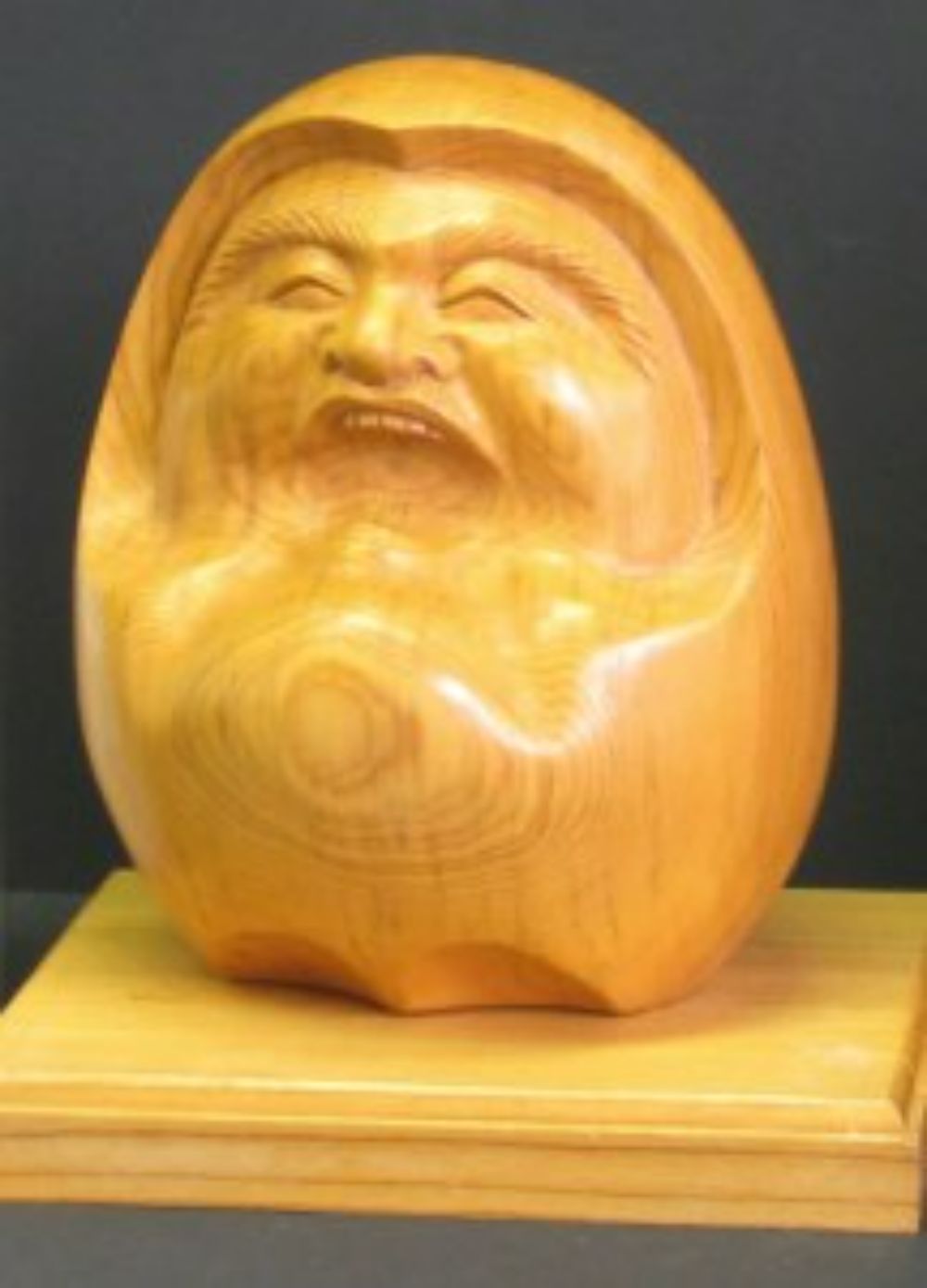 【数量限定】飛騨一位一刀彫 福だるま（中） 伝統工芸品 吉野彫刻所 e109