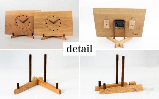 【高島屋選定品】スタンド付耳付時計 ヨコ | 置き時計 木製 アナログ シンプル 無垢材 天然木 ウッド プレゼント 木目調 雉子舎 飛騨高山 ATKJ007