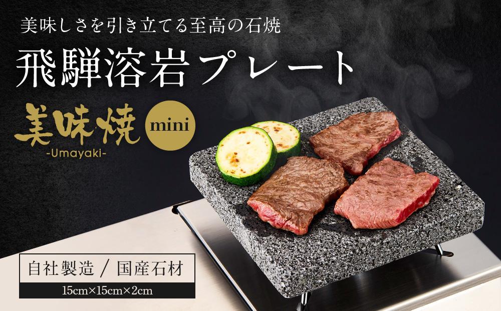 【飛騨溶岩プレート】美味焼【mini】肉や野菜が美味しく焼ける！まずはお試しサイズ！ 溶岩プレート アウトドア 砂原石材 BE002VC13