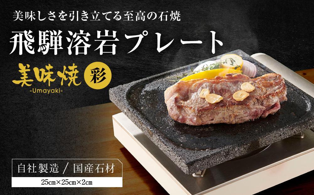 【飛騨溶岩プレート】美味焼【彩】肉や野菜が美味しく焼ける！ご家庭での焼肉に最適！ プレート アウトドア 砂原石材 BE005VC13