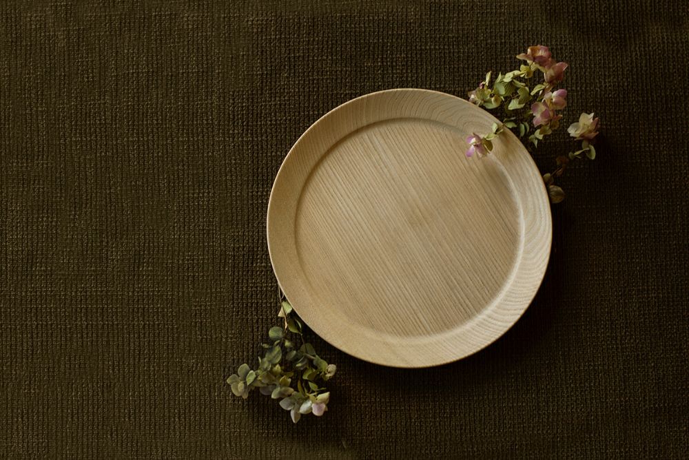 【オークヴィレッジ】モーニングプレート(2枚セット) お皿 木製 木の皿　ウッドプレート  キッチン 食器 プレート 皿 木の 無垢材 b109  