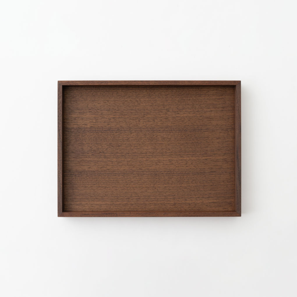【飛騨の家具】HIDA　HIDA雑貨  ティートレイ（小）ウォルナット（AC841U）｜木製 木 木目 天然木 ウッド シンプル  トレイ  洋風 お盆リビング 来客 おもてなし 飛騨産業 CG443