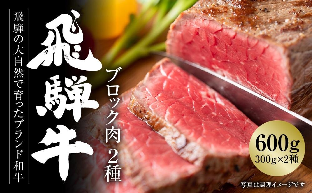 飛騨牛 ブロック肉[塊]2種  600g（霜降り/赤身 300g×2種） 冷凍真空パック | 肉 お肉 ローストビーフ 煮込み 焼肉 焼き肉 やきにく BBQ 黒毛和牛 和牛 食べ比べ 人気 おすすめ 牛肉 ギフト お取り寄せ【飛騨高山ミート MZ023】