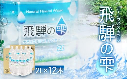 天然水 飛騨の雫 2L×12本 (6本×2ケース)  | 天然水 ミネラルウォーター 水 飲料水  防災 備蓄  水 ペットボトル 2l 2リットル  国産 長期保存 送料無料 飛騨高山 白啓酒店 JS011