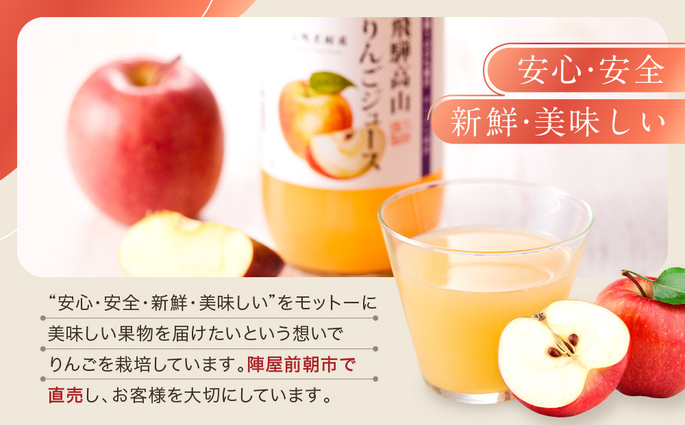 飛騨高山のりんごストレートジュース 1L瓶×3本 | 果汁 飛騨りんご リンゴ 林檎 果樹園 じゅーす 飛騨高山 小絲果樹園　SH001