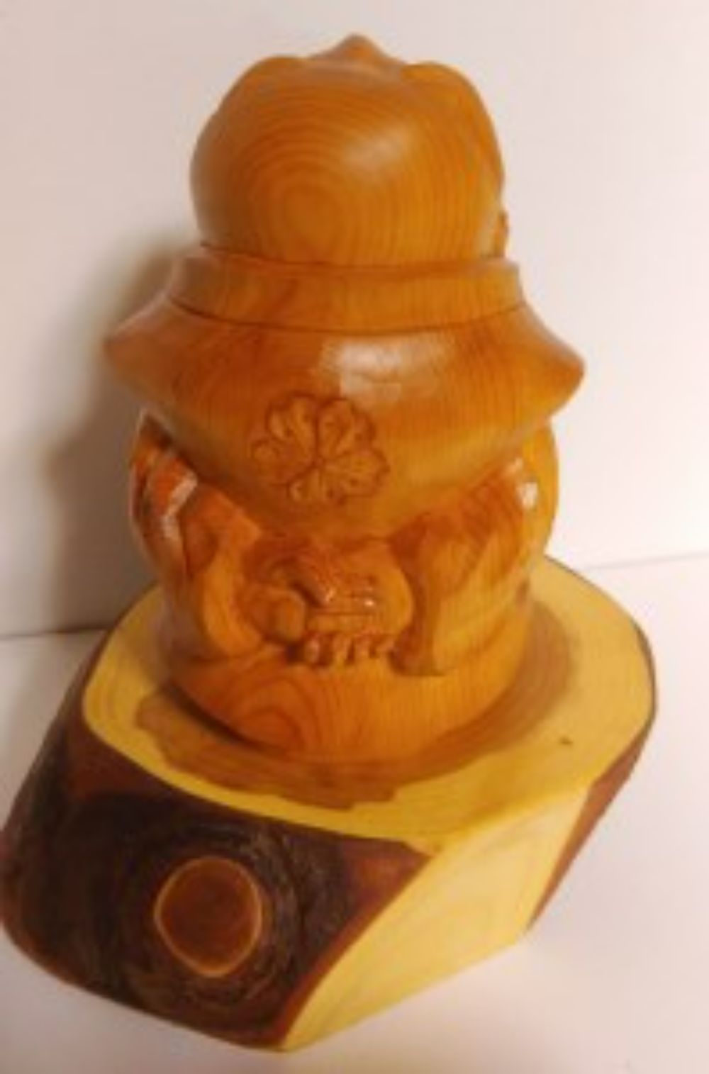 【数量限定】飛騨一位一刀彫 気楽坊（大） 飛騨高山 伝統工芸品 吉野彫刻所 f131