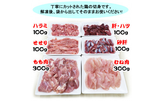 産地直送! 恵那どりの鶏焼セット 計1kg（2〜3人前）冷凍 F4N-0448