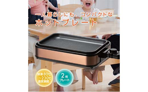 YAMAZEN YZホットプレート2枚 プレート ブラウン キッチン用品 調理器具 調理家電 山善 岐阜県 中津川市 F4N-2530