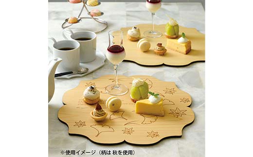 型抜き料理トレー 春 ヤマコー株式会社 料理ボード 料理トレー 大皿 食器 ひのき 木製 F4N-1813