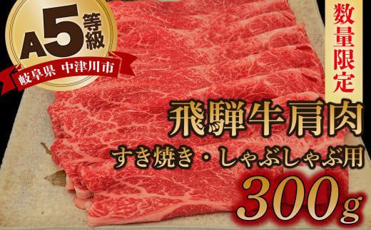 【数量限定！チルド（冷蔵）発送！】「飛騨牛」A5等級肩肉 300g すき焼き しゃぶしゃぶ F4N-1227