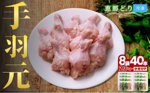 産地直送！恵那どり手羽元 5本×8パック 冷凍 F4N-2396