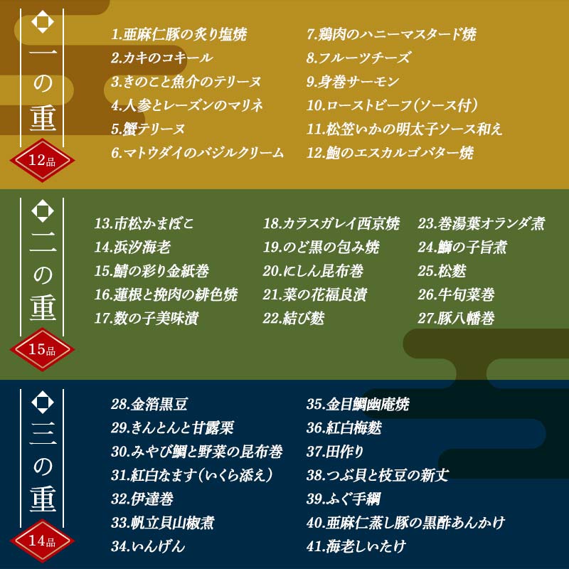 ＜タカシマヤオリジナル＞おせち料理「夢鶴」 お正月 41品目 海鮮 和食 洋食 2～3人前 冷凍 F4N-1628