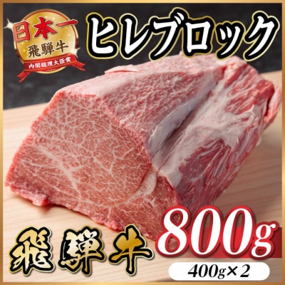 飛騨牛 ヒレブロック約800g(約400g×2)タレ付き【冷蔵便】A4〜A5等級  ローストビーフ【配送不可地域：離島】【1742494】