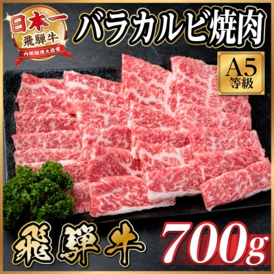 飛騨牛A5等級　バラカルビ焼肉700g(焼肉・BBQ用)【配送不可地域：離島】【1754433】