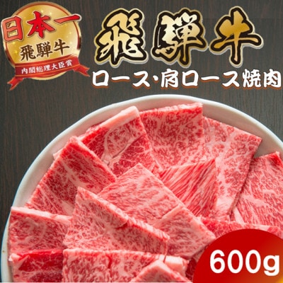飛騨牛 ロース・肩ロース焼肉600g(600g×1P) (焼肉・BBQ 用) 養老ミート【配送不可地域：離島】【1746389】