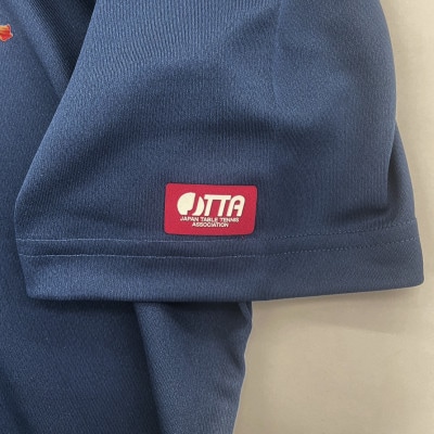 JTTA公認　卓球ユニフォーム【男女兼用(ドライ):140サイズ】フラワー　インディゴ【1667850】