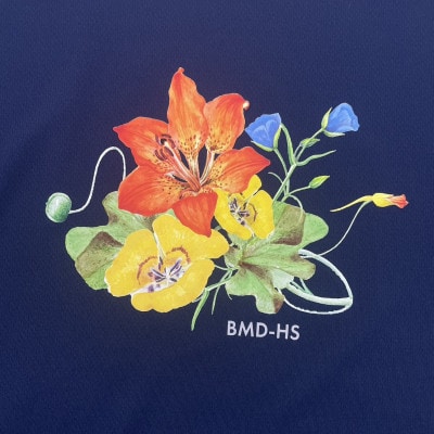 JTTA公認　卓球ユニフォーム【男女兼用(ドライ):140サイズ】フラワー　インディゴ【1667850】