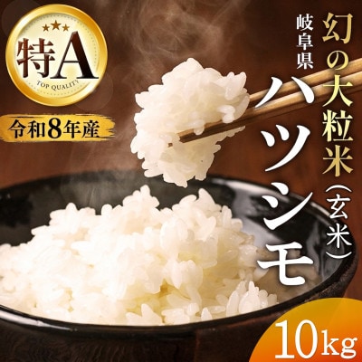 【先行予約】令和8年産　岐阜県産ハツシモ(玄米)10kg【配送不可地域：離島】【1656436】