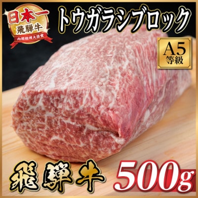 飛騨牛A5等級 トウガラシブロック500g 黒毛和牛(ローストビーフ・ステーキ・焼肉用)【配送不可地域：離島】【1754746】