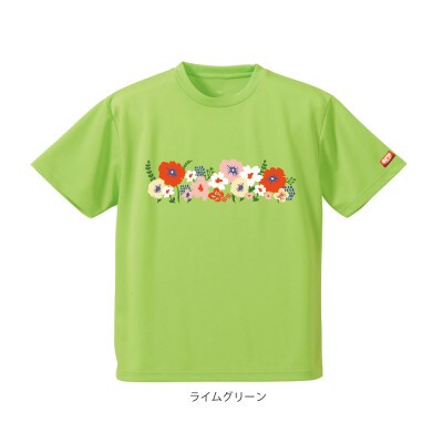 JTTA公認　卓球ユニフォーム【男女兼用(ドライ):XLサイズ】フラワー2　ライムグリーン【1671206】