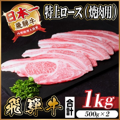 飛騨牛 特上ロース 焼肉 1kg(500g×2)【配送不可地域：離島】【1543793】