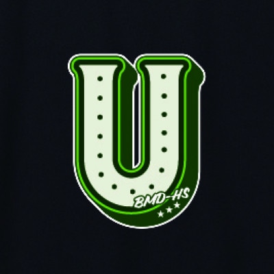 JTTA公認　卓球ユニフォーム【男女兼用(ドライ):XLサイズ】アルファベット　U　ブラック【1589259】