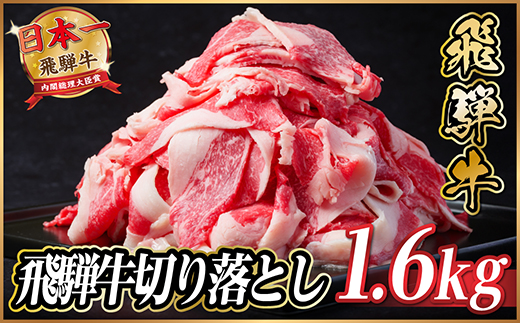 飛騨牛 切り落とし 約1.6kg(約400g×4パック)【冷蔵便】A4〜A5等級 黒毛和牛 小分け【配送不可地域：離島】【1544085】