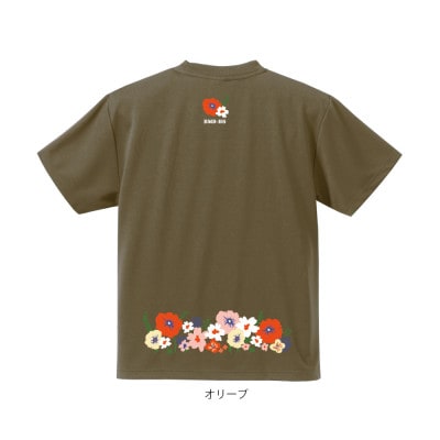 JTTA公認　卓球ユニフォーム【男女兼用(ドライ):XXLサイズ】フラワー2　オリーブ【1671266】
