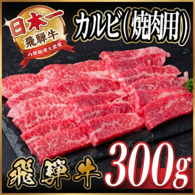 飛騨牛　厳選カルビ(焼肉・BBQ用) 300g　A4〜A5等級 黒毛和牛【配送不可地域：離島】【1732946】
