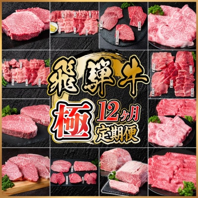 【毎月定期便】【毎月定期便】飛騨牛 極定期便 計12.9kg【冷蔵便】全12回【配送不可地域：離島】【4055987】