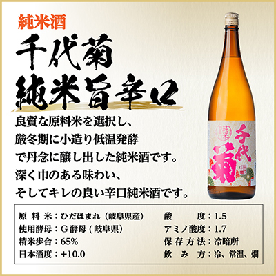 千代菊 純米旨辛口セット　720ml×2本【配送不可地域：離島】【1543076】