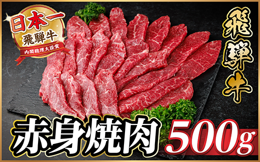 飛騨牛 赤身(焼肉・BBQ用) 約500g【冷蔵便】A4〜A5等級 黒毛和牛【配送不可地域：離島】【1646144】