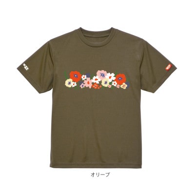 JTTA公認　卓球ユニフォーム【男女兼用(ドライ):160サイズ】フラワー2　オリーブ【1671250】